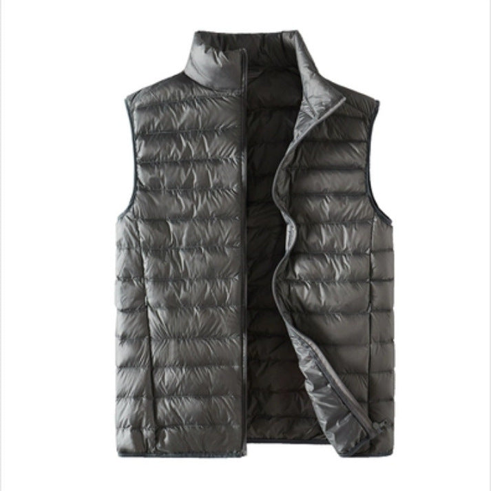 Men's nan ultra-light quilted puffer vest with stand-up collar and full-length zipper Mune Fashion