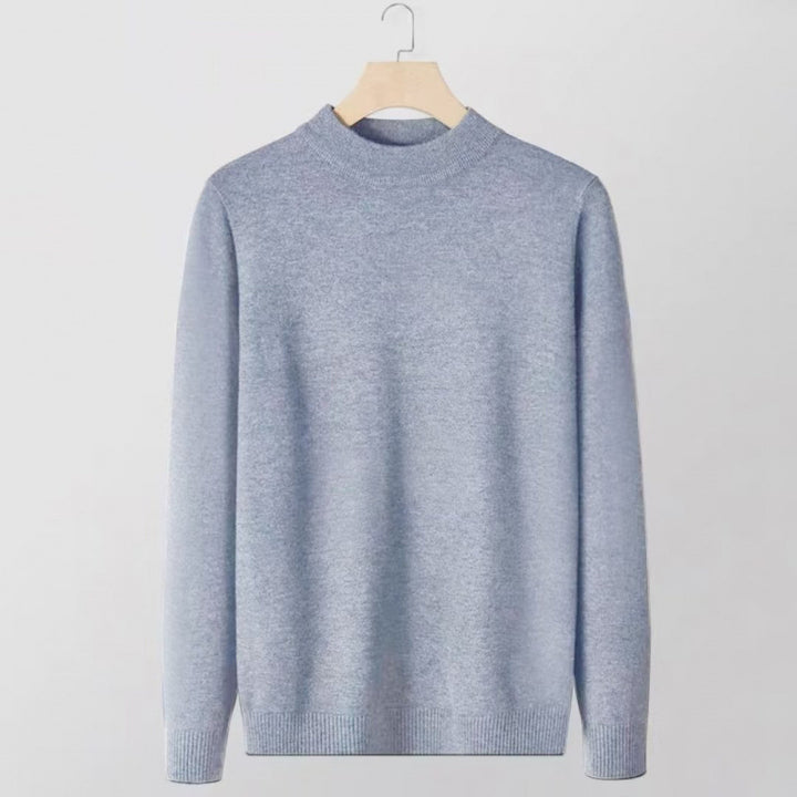 Women's fine knit stand collar pullover made of cotton blend with ribbed cuffs Mune Fashion