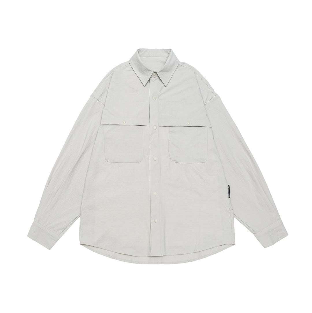 Men's overshirt jacket with snap button front and double patch pockets Mune Fashion