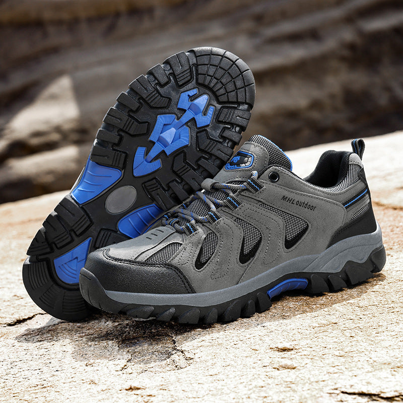 Men's urban outdoor utility lace-up shoe with reinforced protective cap, breathable mesh inserts, and grippy profile sole Mune Fashion