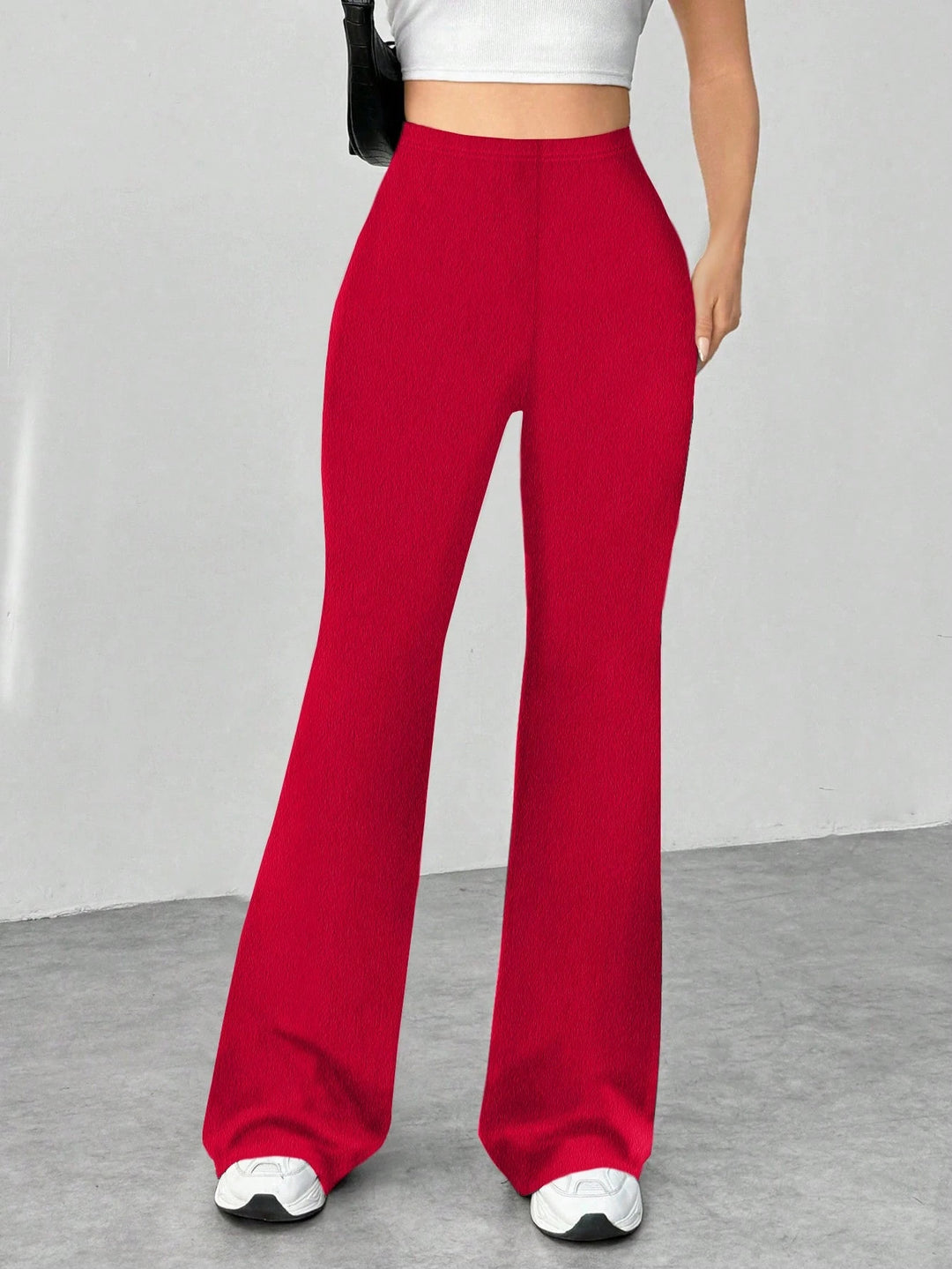 Ladies' Stretch Flared Pants with High Waist and Wide Leg Mune Fashion