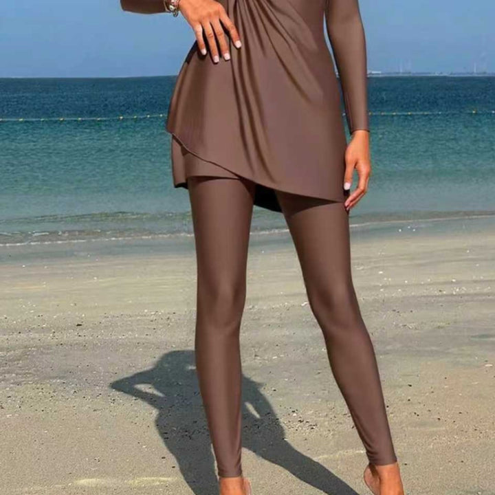 Ladies' Stylish Sport Swimsuit with Asymmetrical Skirt Mune Fashion
