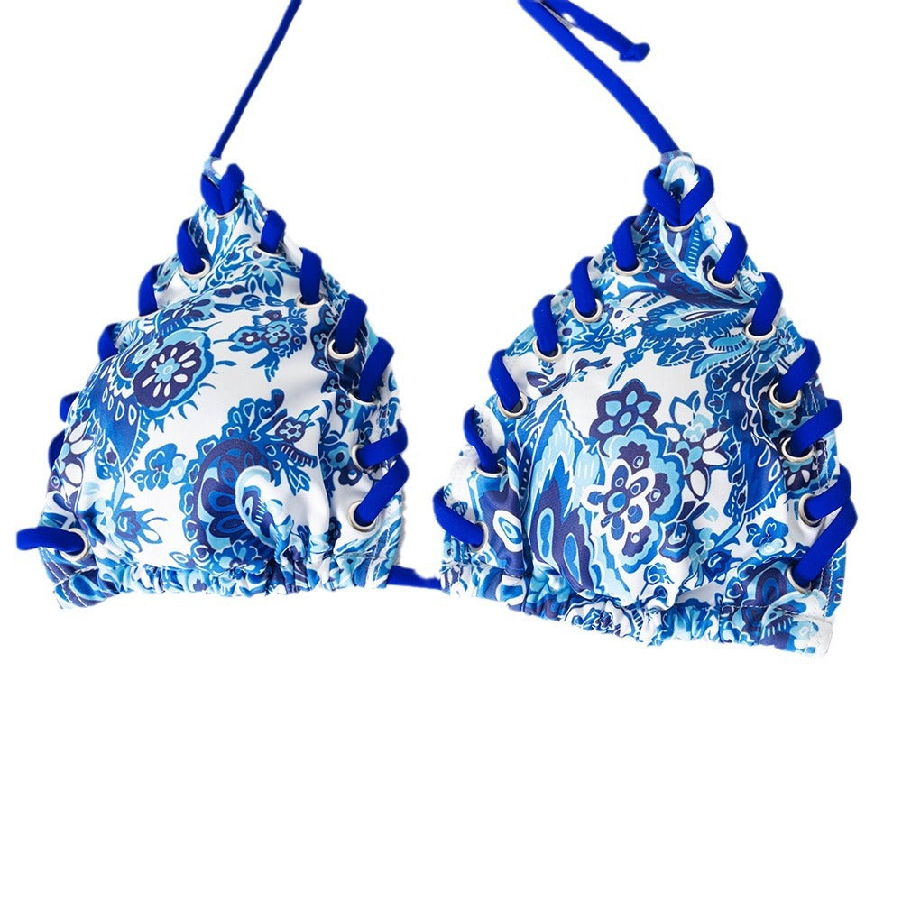 Women's Triangle Bikini with Playful Lace-Up Design Mune Fashion