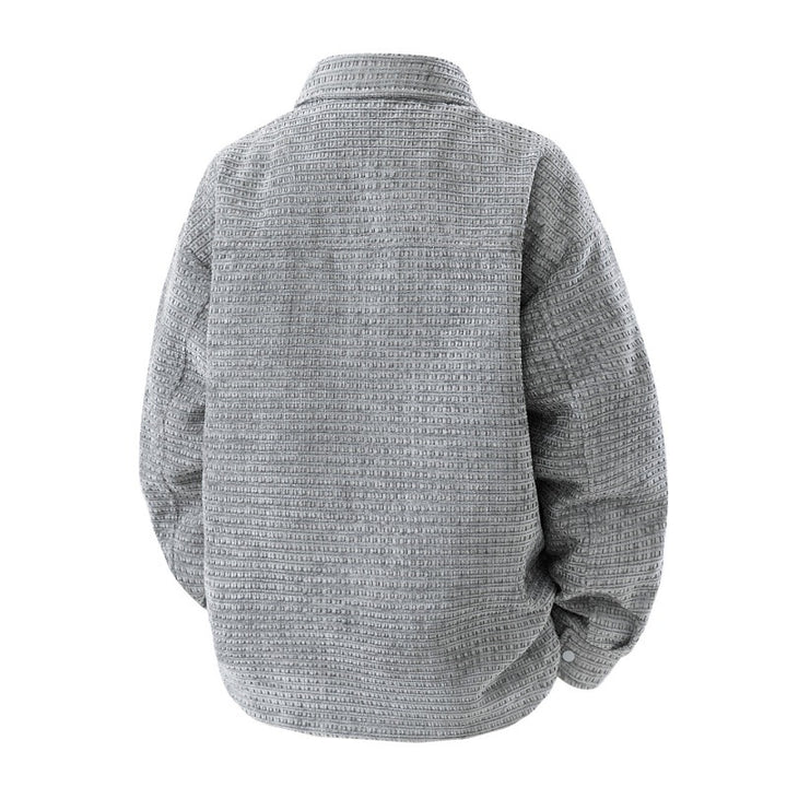 Men's nano structured overshirt jacket made of waffle knit look with snap button closure and chest pocket Mune Fashion