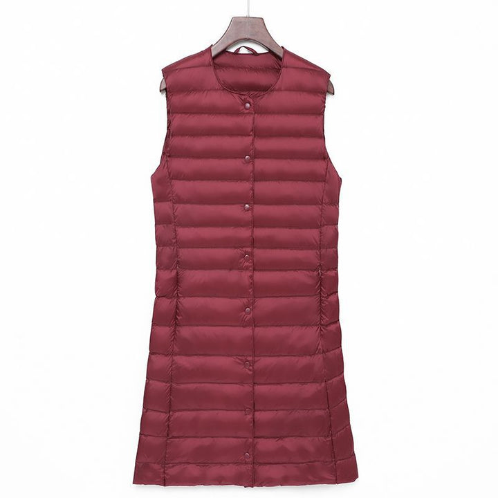 Ladies Long Quilted Thermal Vest with A-Line Silhouette Mune Fashion