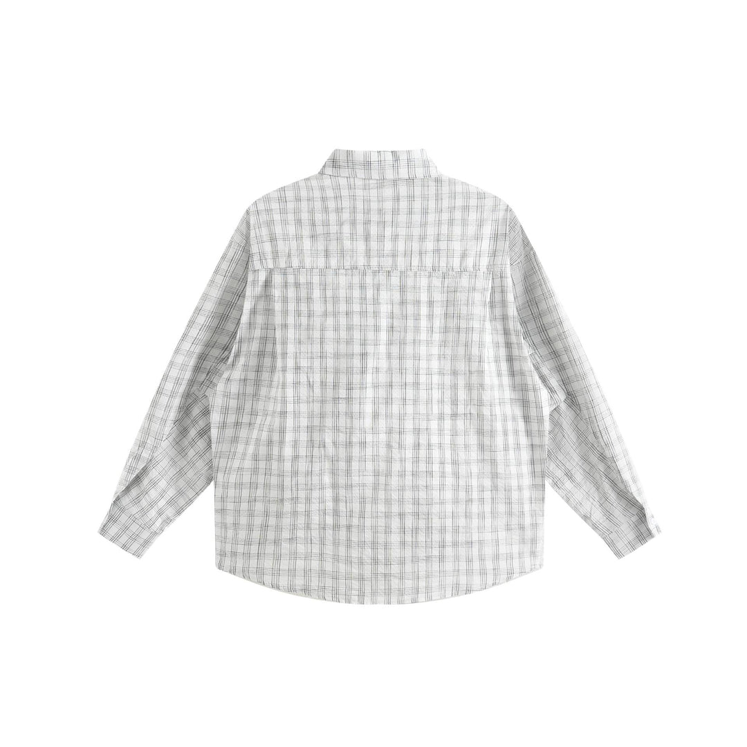Unisex Oversize Shirt Jacket made of lightweight cotton blend with raglan sleeves and fine checked pattern Mune Fashion