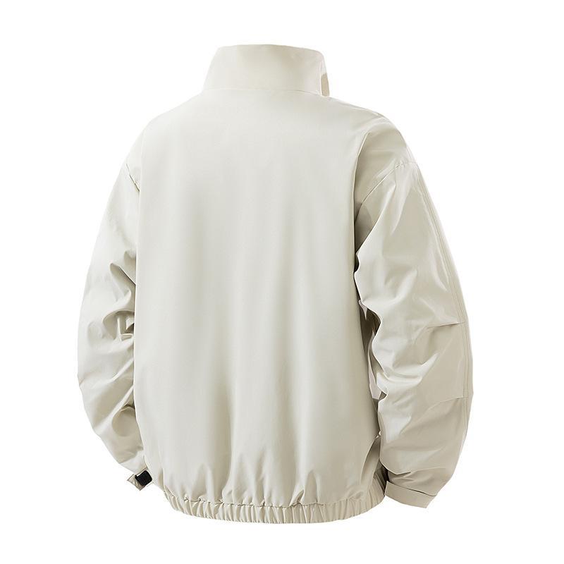 Men's Lightweight Technical Leisure Jacket with Stand-Up Collar, Concealed Zipper and Elastic Hem Mune Fashion