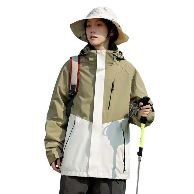 Men's Two-Tone Wind and Water-Repellent Softshell Jacket with Hood Mune Fashion