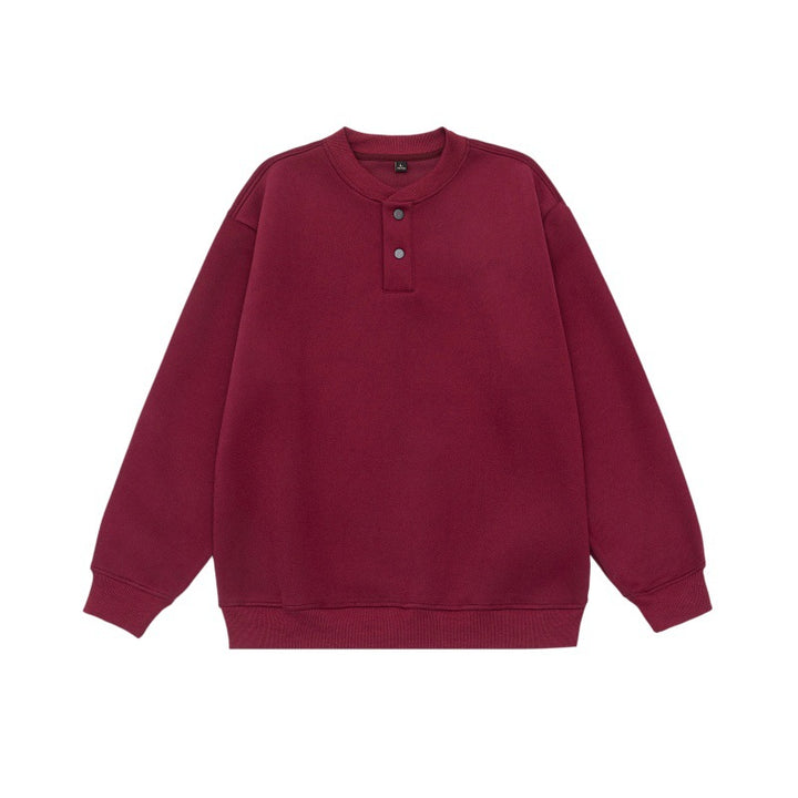 Unisex Loose-fit sweatshirt with half-button placket and ribbed cuffs Mune Fashion