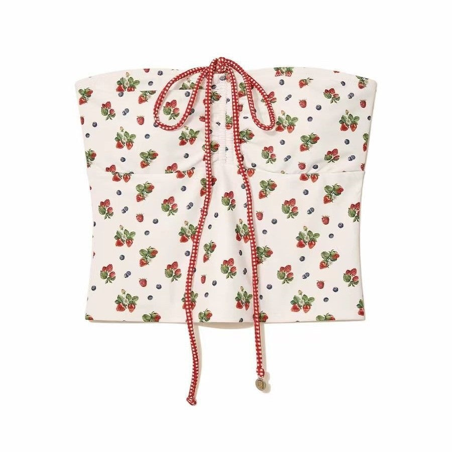 Women's Bandeau Bikini Set with Playful Cord Detail Mune Fashion