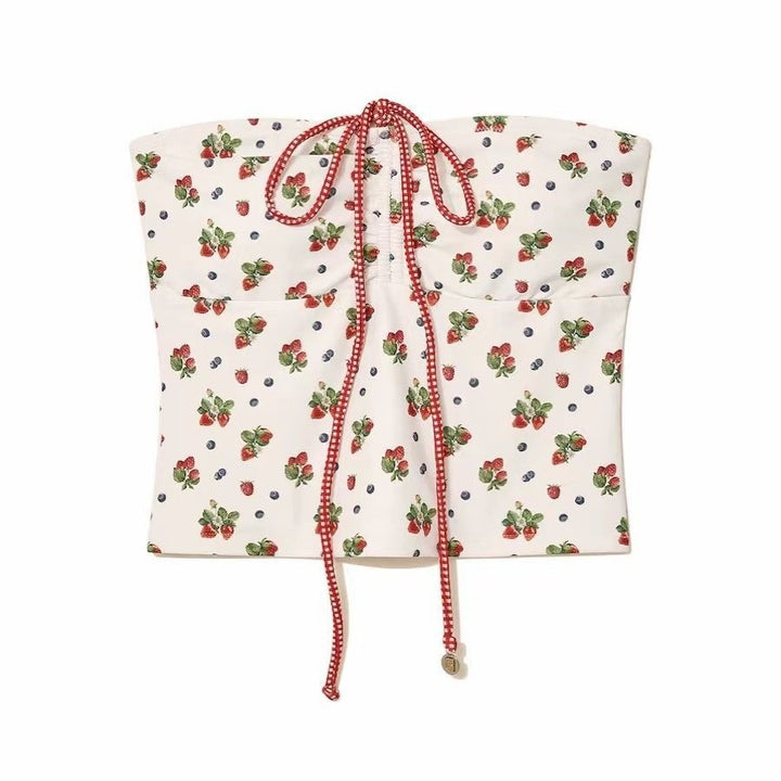 Women's Bandeau Bikini Set with Playful Cord Detail Mune Fashion
