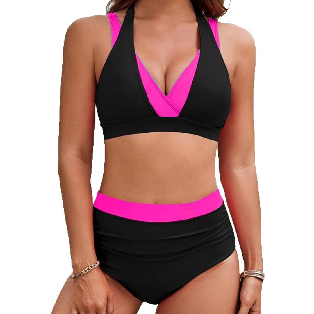 Women Sporty High Waist Bikini Set with Asymmetric Cut Mune Fashion