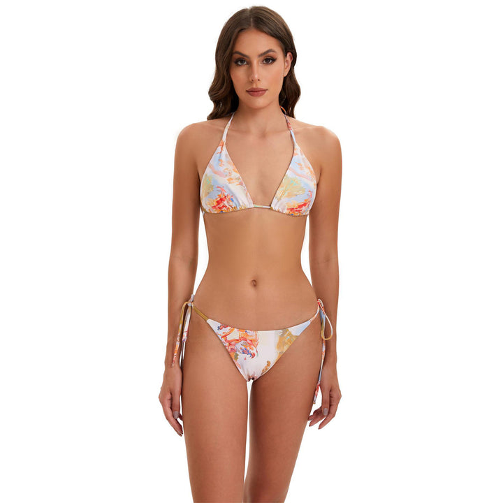 Women's bikini set with long-sleeve crop top and floral design Mune Fashion