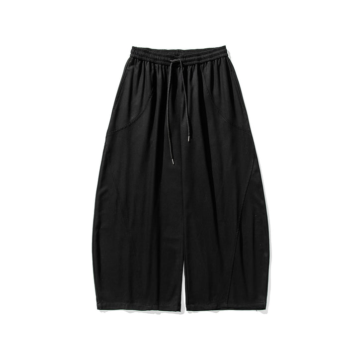 Men's Wide Lounge Pants in Palazzo Cut made of Cotton Blend with Drawstring and Side Pockets Mune Fashion