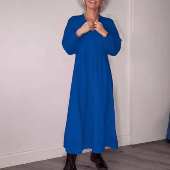Women's ankle-length jersey dress with empire seam and balloon sleeves Mune Fashion