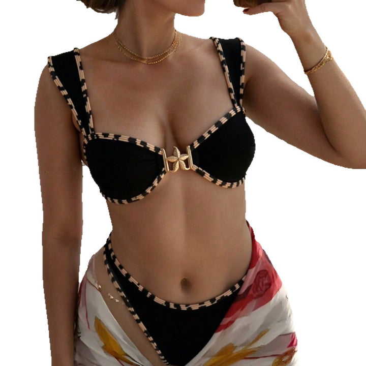Ladies Bikini Top with stylish straps and decorative closure Mune Fashion