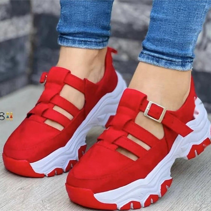 Women's Platform Sneaker with Strap Closure and Padded Comfort Sole Mune Fashion