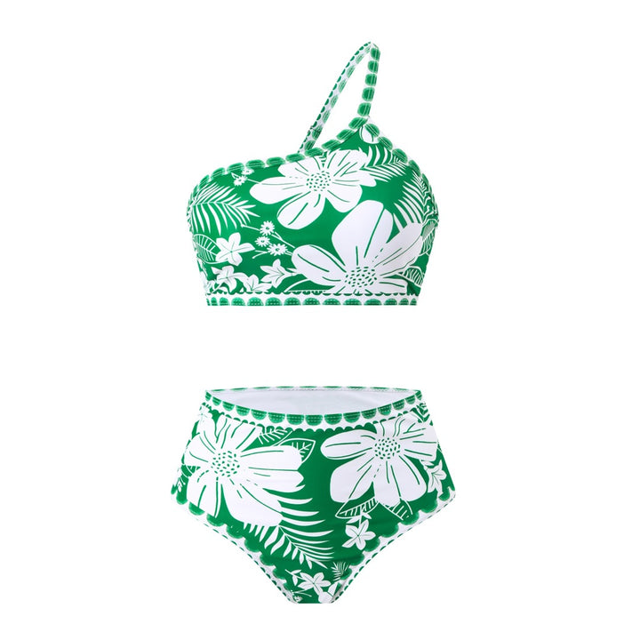 Women's bikini set with asymmetrical top and floral details Mune Fashion