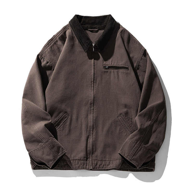 Unisex Boxy Canvas Overshirt Jacket with Cord Collar and Chest Zip Pocket Mune Fashion