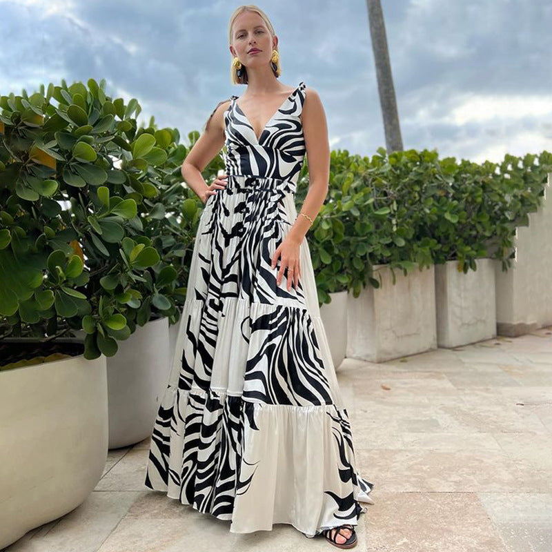 Women's One-Piece Swimsuit with Stylish Zebra Design Mune Fashion