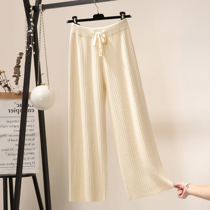 Ladies Wide Ribbed Knit Pants Mune Fashion