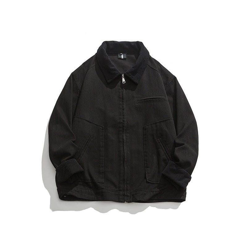 Unisex Boxy-Workwear-Jacket made of canvas with cord collar, zipper and applied flap pockets Mune Fashion