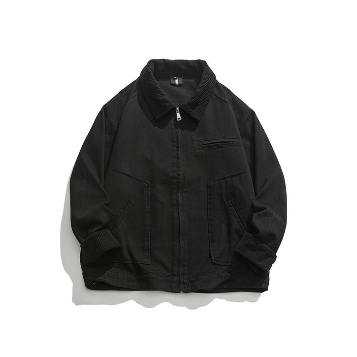 Unisex Boxy-Workwear-Jacket made of canvas with cord collar, zipper and applied flap pockets Mune Fashion