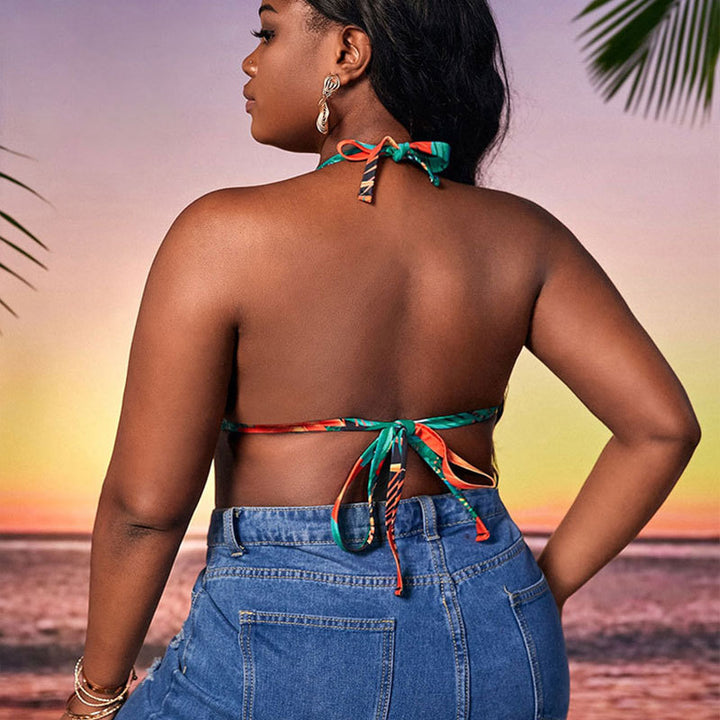 Women V-Neck One-Piece Swimsuit Mune Fashion
