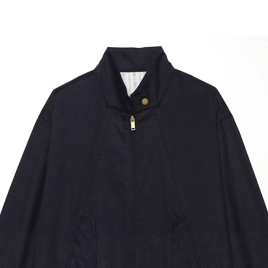 Women Short Boxy Blouson with Stand-up Collar, Applied Flap Pockets and Gold-colored Details Drune