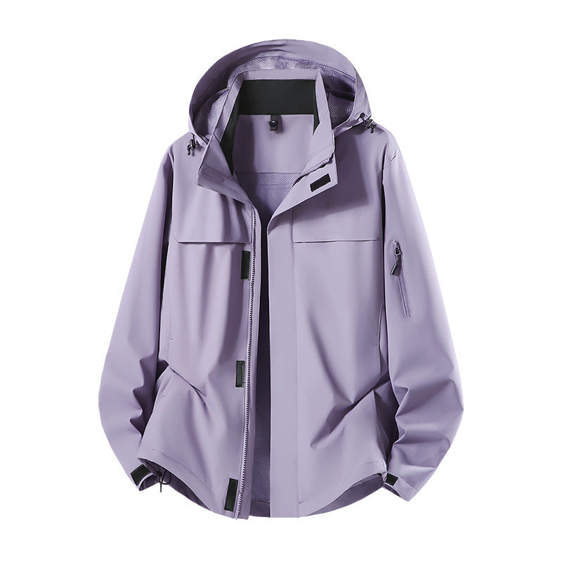 Men's Lightweight Water-Repellent Hooded Softshell Transitional Jacket with Mesh Lining & Utility Pockets Mune Fashion