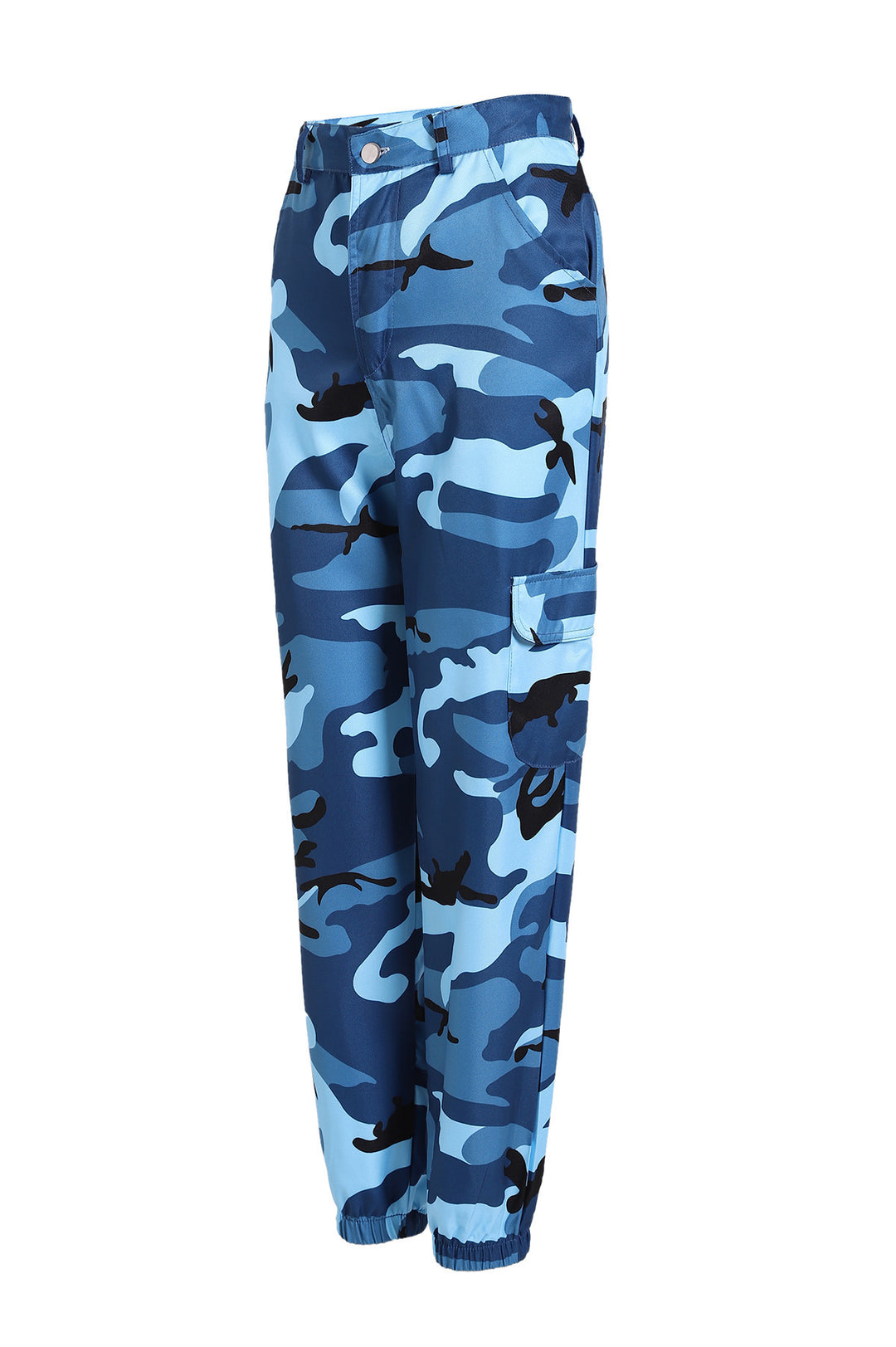 Women's cargo pants with camouflage print, elastic waistband and ankle cuffs Mune Fashion