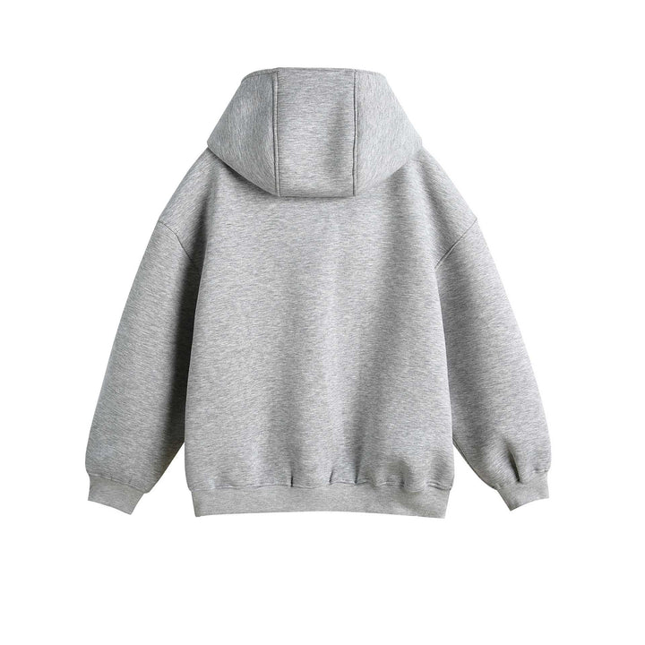 Unisex Oversize Hooded Zip Jacket with Asymmetrical Zip and High Funnel Collar Mune Fashion