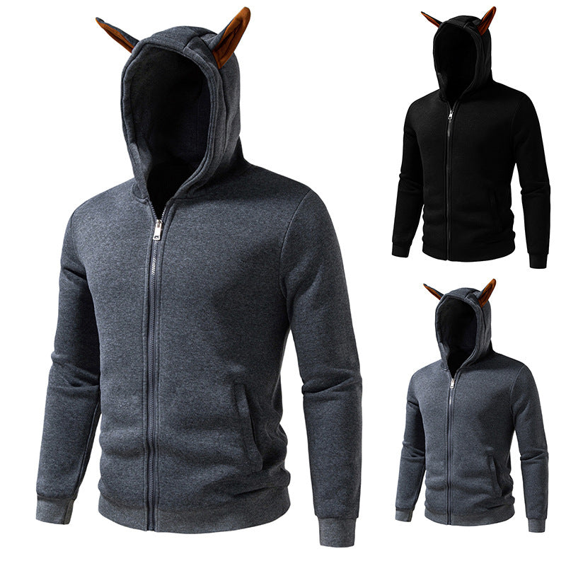 Men's hooded sweat jacket with full zip, fleece lined and slim fit Mune Fashion