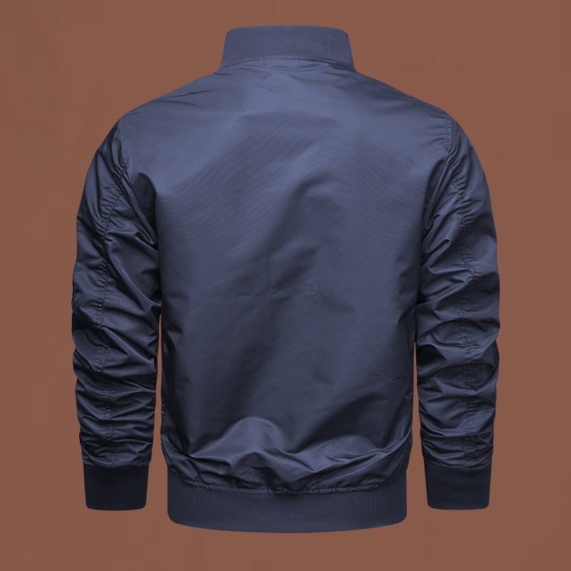 Men's lightweight nylon bomber with arm pocket, zipper and ribbed cuffs Mune Fashion
