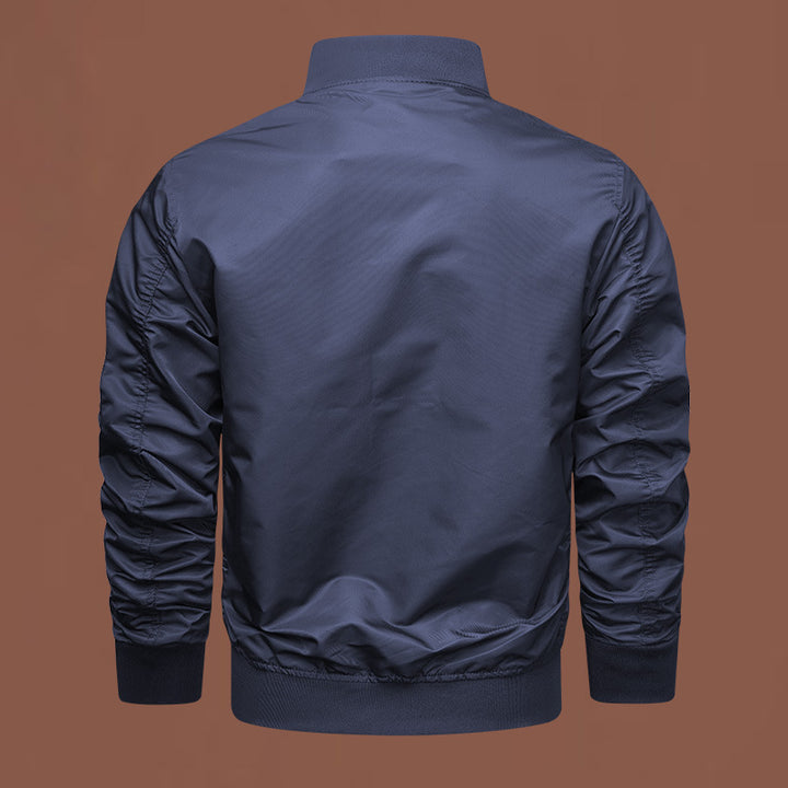 Men's lightweight nylon bomber with arm pocket, zipper and ribbed cuffs Mune Fashion