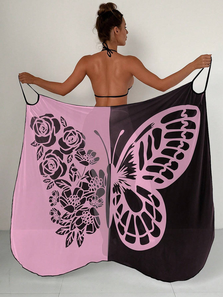 Damen Strandtuch mit elegantem Schmetterlingsdruck Echo Archiv