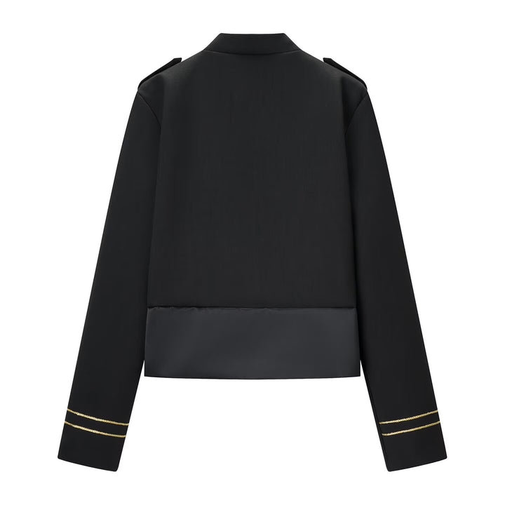 Ladies short parade jacket in uniform style with decorative cords and flap pockets Mune Fashion
