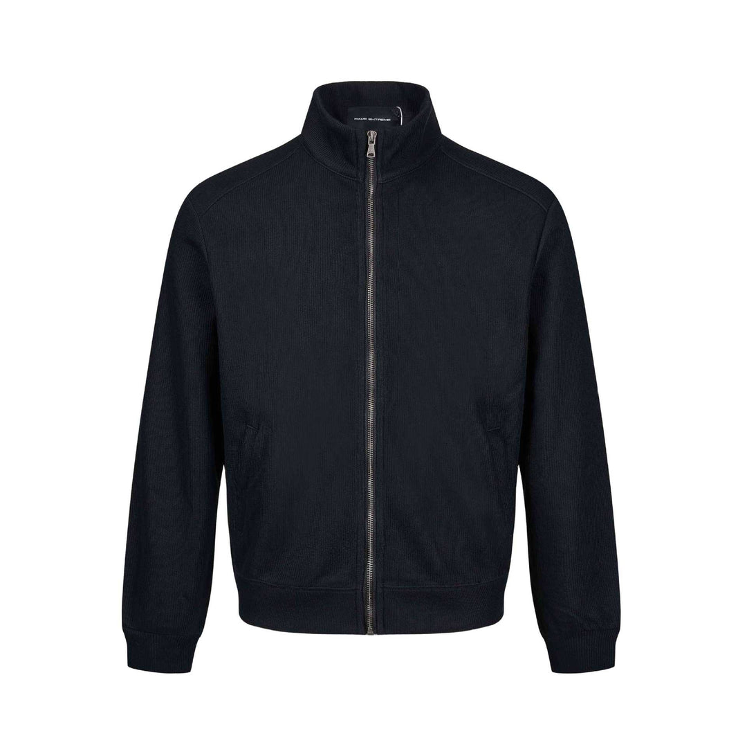 Men's lightweight sweat jacket made of cotton blend with stand-up collar, full-length zipper and side pockets Mune Fashion
