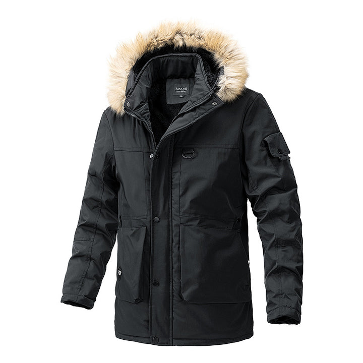 Men's Warm-Lined Parka Jacket with Hood and Teddy Lining Mune Fashion