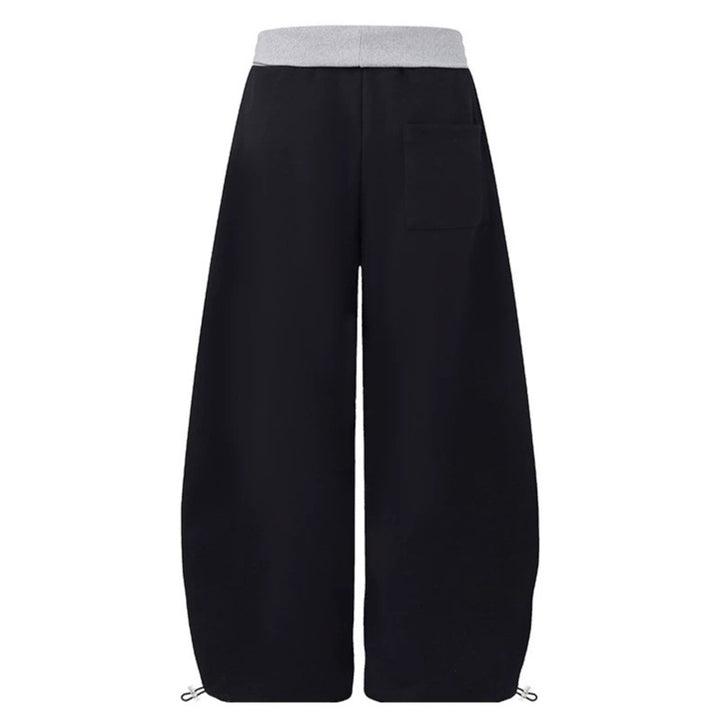 Women's Wide Palazzo Jogging Pants with High Comfort Waistband, Side Text Print and Adjustable Hem Mune Fashion