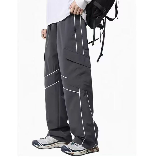 Men's Multifunctional Cargo Pants with Horizontal Contrast Seams Mune Fashion