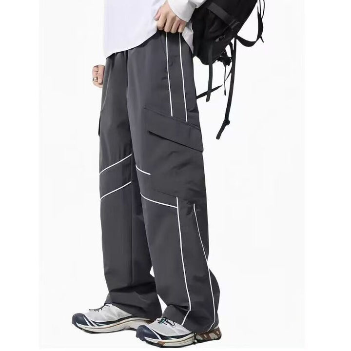 Men's Multifunctional Cargo Pants with Horizontal Contrast Seams Mune Fashion