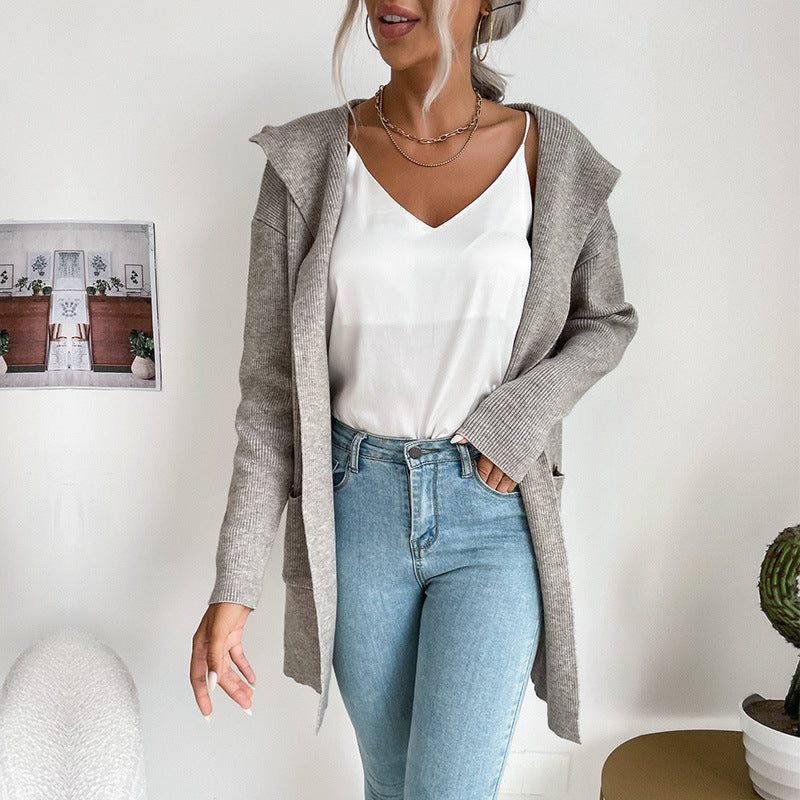 Women Casual Knit Coat Mune Fashion