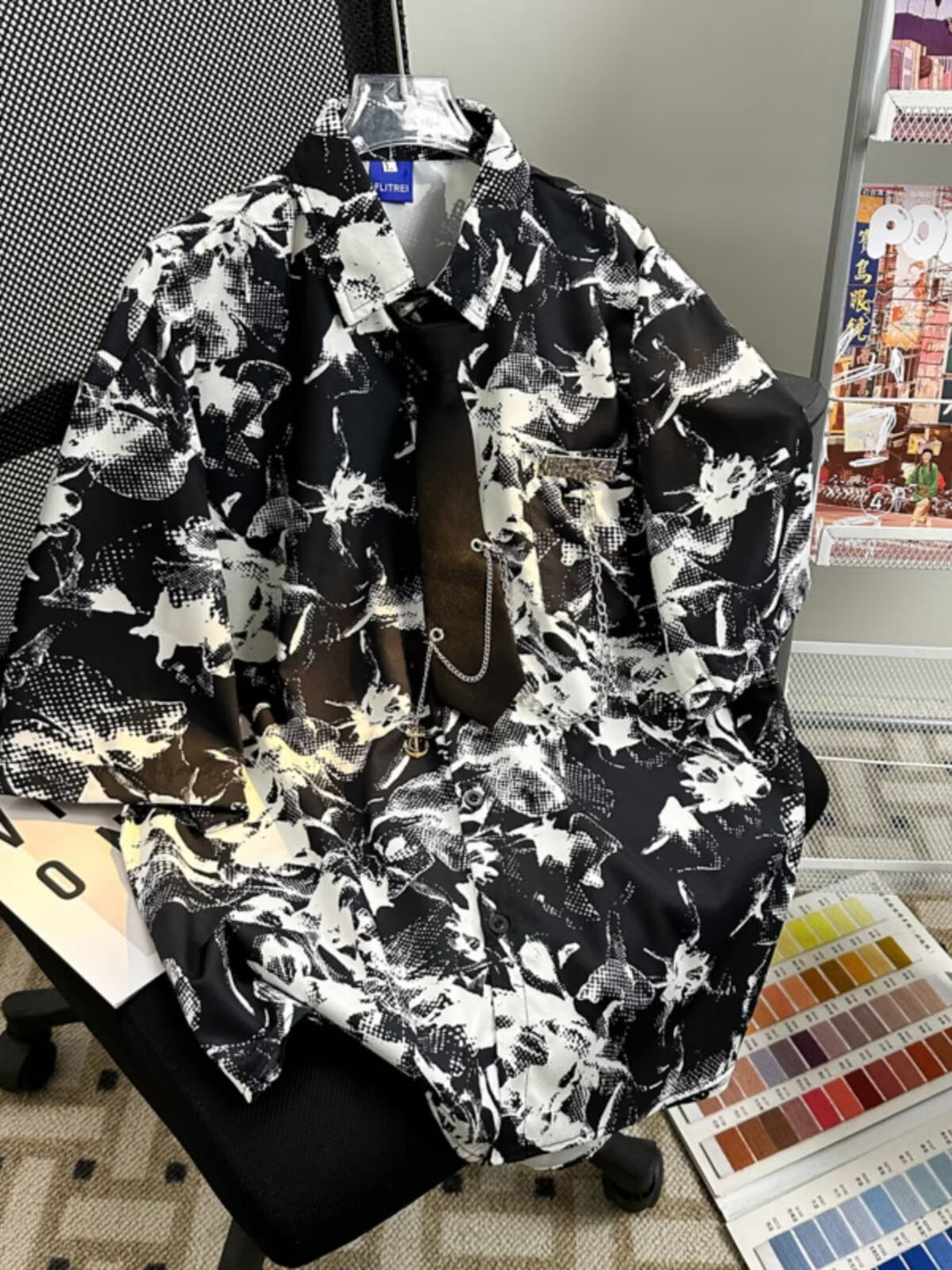 Men's Fashion Short Sleeve Shirt with Graphic Pattern Mune Fashion