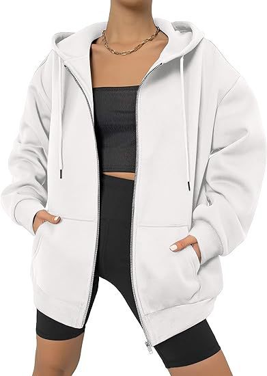 Women's oversized zip hoodie with contrasting zipper, double-layered hood and kangaroo pocket Mune Fashion