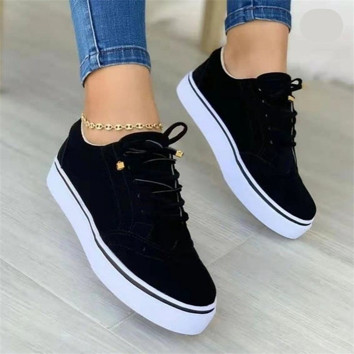 Damen Schnürer-Plateau-Sneaker im Brogue-Stil mit Komfortfußbett Mune Fashion