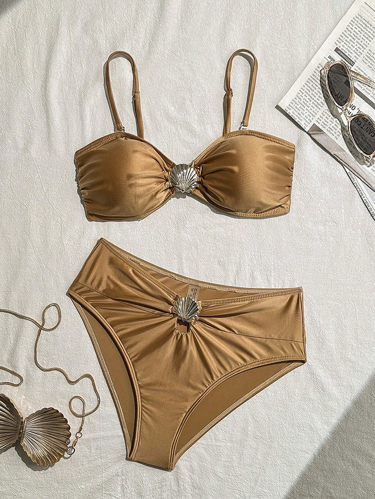 Women Elegant Bikini Set with Fashionable Shell Design Mune Fashion