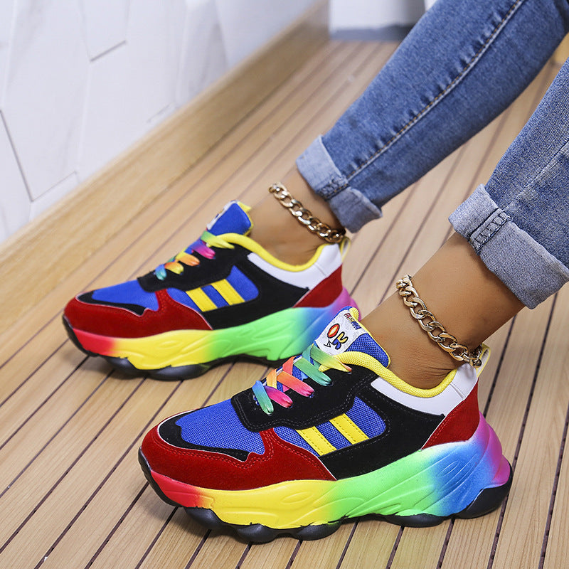 Women's eye-catching platform sneakers with a massive tread sole, breathable mesh inserts, and padded comfort insole Mune Fashion