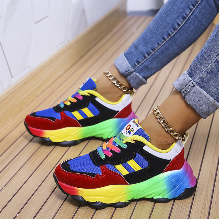 Women's eye-catching platform sneakers with a massive tread sole, breathable mesh inserts, and padded comfort insole Mune Fashion