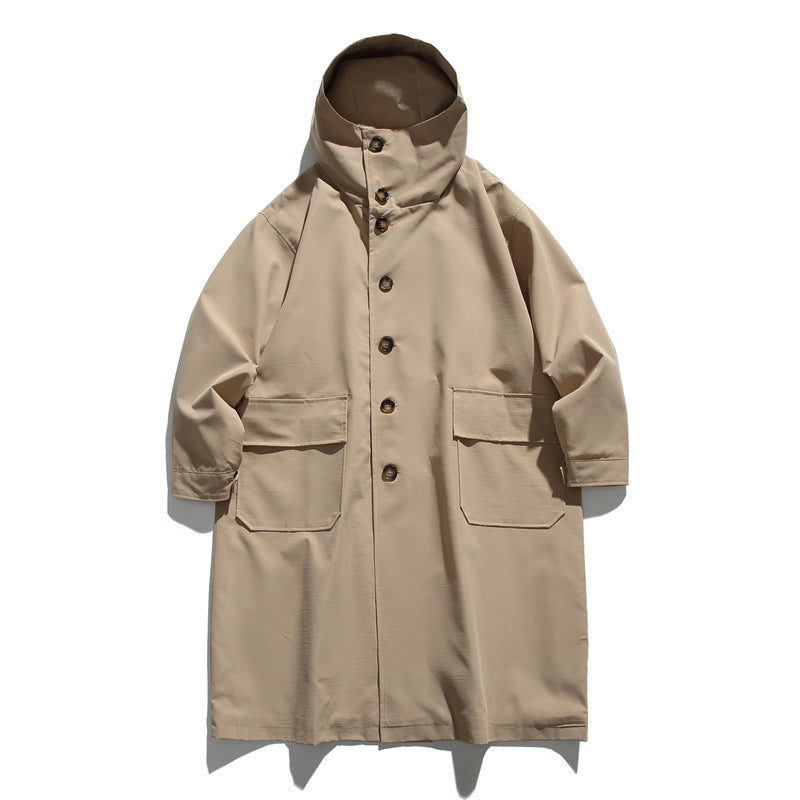 Unisex Longer waterproof oversized coat with hood and patch pockets Mune Fashion